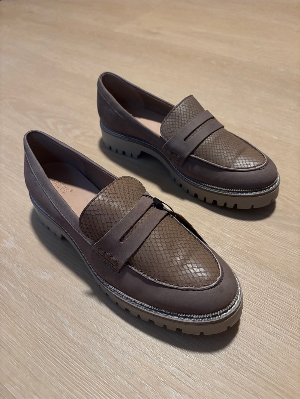 NWT CREVO May Taupe Textured Loafers size 9